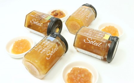 【長野県産ふじ使用】リンゴのコンフィチュール4種類セット（150g×4本入） ジャム 完熟りんご 信州 駒ヶ根産 果肉たっぷり バニラビーンズ ラムレーズン 干しぶどう ラム酒 シナモン 赤ワイン 