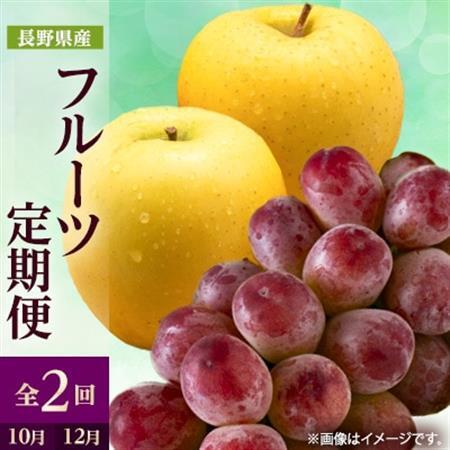 【発送月固定定期便】2026年発送 長野の果物 クイーンルージュ+シナノゴールド全2回【配送不可地域：離島】【4063531】
