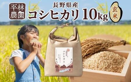 令和7年産 コシヒカリ 玄米 10kg×1袋 長野県産 米 お米 ごはん ライス 低GI 甘み 農家直送 産直 信州 人気 ギフト お取り寄せ 平林農園 送料無料 長野県 大町市