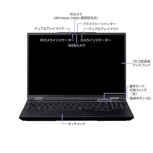 マウスコンピューター　リフレッシュレート240Hz対応液晶 GeForce RTX4060 GPU搭載 15.3型ノートPC ｢made in 飯山｣（1691）