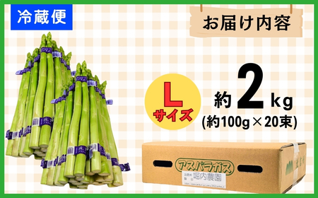 【2026年発送 先行予約】朝採り!露地栽培 アスパラガス L級サイズ 2kg 《 2026年5月発送 》(Bu-002) 