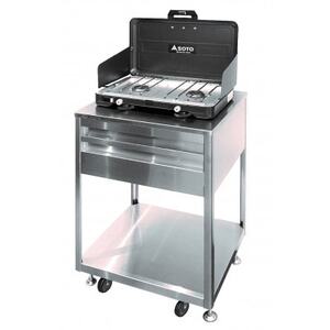 屋外キッチン IN＆OUT コンロワゴン(ガスコンロ付き)_雑貨・日用品  キッチン用品   雑貨・日用品 アウトドア用品 スポーツ・アウトドア用品 _【1437899】