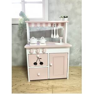 メーベルヒナナ 木製 おままごとキッチン Lサイズレンジ ピンク_雑貨 _【1611355】