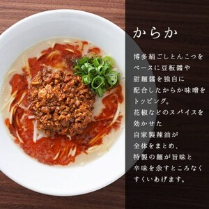 【毎月定期便】一風堂 豚骨ラーメン からか 1食×2箱 とんこつ博多細麺(からか味噌、辣油付)全6回【4067813】
