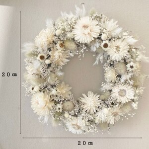 信州八ヶ岳の麓から贈るドライフラワーリースS(ホワイト)【1660989】