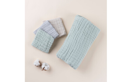 ガーゼタオル セット ( グリーン ) | 赤ちゃん ベビー ガーゼ タオル ハンカチ 沐浴 お口ふき イブル 大判 長野県 塩尻市