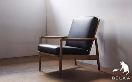 牛革張り一人がけソファ（bs-4）≪出荷時期：受注後、約5か月後に出荷予定≫| 日用品 インテリア ソファ 牛革 牛革張り 一人がけ 国産 ナラ材 長野県 塩尻市