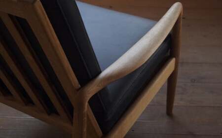 牛革張り一人がけソファ（bs-4）≪出荷時期：受注後、約5か月後に出荷予定≫| 日用品 インテリア ソファ 牛革 牛革張り 一人がけ 国産 ナラ材 長野県 塩尻市