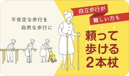 SINANO『しっかり２本杖（グレー）』＜沖縄県・離島は配送不可＞   シナノ ステッキ ポール 歩行 ウォーキング サポート 高齢者 介護 リハビリ 訓練 転倒防止 父の日 母の日 敬老 健康 ギフト プレゼント 贈り物