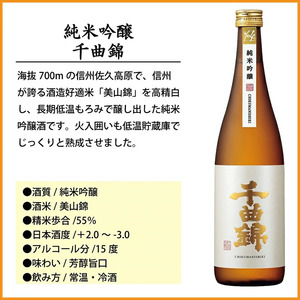 日本酒 千曲錦 純米吟醸&辛口特別純米 2本セット (CNJ-30) 長野県産米 日本酒 純米吟醸 飲み比べ 辛口