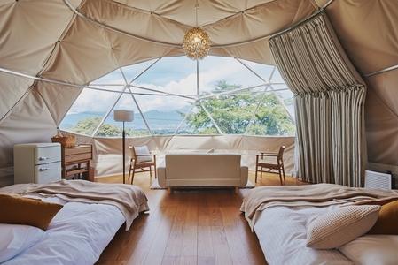 温泉付きグランピング のぞみ グランピング & スパ 佐久× 軽井沢 宿泊補助券 (90,000円分) | グランピング 長野県 佐久市 