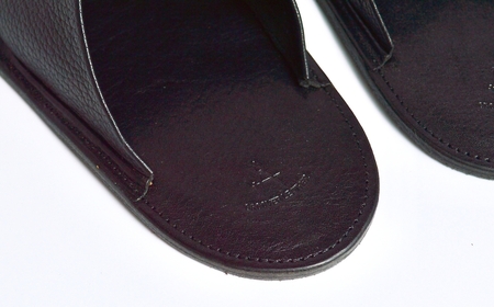 信州鹿革:ルームスリッパ(L)/ ブラック|スリッパ