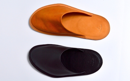 信州鹿革:ルームスリッパ(L)/ キャメル|スリッパ