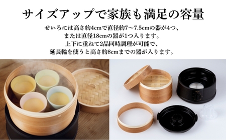 電気せいろ「TEGARU SEIRO」21cmタイプ/ブラック(EM-215K)｜せいろ