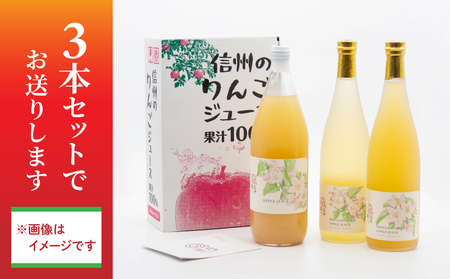【飯島りんご園】果汁100％りんごジュース（シナノゴールド）３本