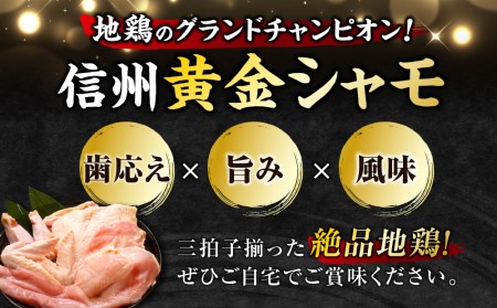 【朝びき！】信州黄金シャモ1羽まるごとセット　地鶏