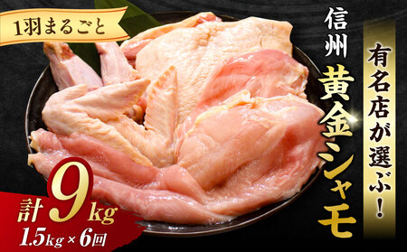【６回定期便】信州黄金シャモ1羽まるごとセット　地鶏