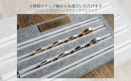 プラチナ（Pt950）手作りリング　リング幅：ダブルワイド [GR-108-04]