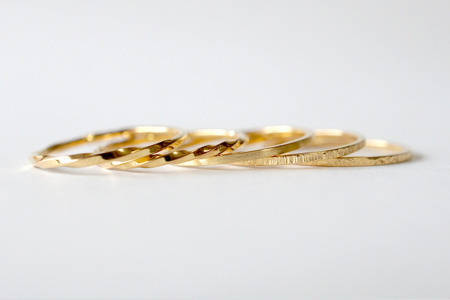 18金（K18YG）手作りアクセサリー　レイヤードリング [GR-110]