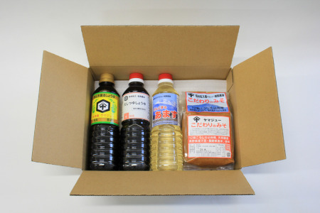 相馬醤油のこだわりセット（みそ１kg　しょうゆ・あます・だししょうゆ各500ml）[CH-105]［CH-105］