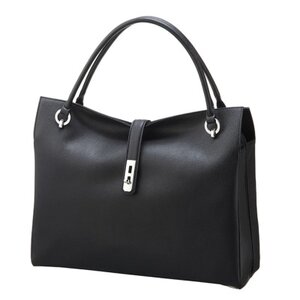 濱野皮革工藝グレースディライトトートバッグ(ブラック×シルバー金具)_バッグ バック bag 濱野皮革工藝 国産 贈答 ギフト プレゼント 黒 ブラック レディース HAMANO ブランド メーカー 牛革 日本製_【1103248】