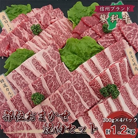 【牛肉おまかせ焼き肉セット】信州蓼科牛の厳選部位を1.2kg(300g×4pc)御代田町古越牧場産_肉 焼肉 牛肉 やきにく ヤキニク バーベキュー  肉  牛肉 _【配送不可地域：離島】【1297063】
