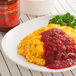 完熟トマトお試しセットB（ケチャップ1個・加塩缶3本）保存料 無添加 国産 北海道産 n-0063