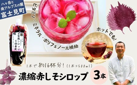 濃縮 赤紫蘇シロップ ６倍希釈 500ml×３本 | 紫蘇シロップ 馨工房 8,880円