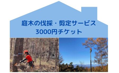 【原村限定】庭木の伐採・剪定サービス3000円分　別荘　自宅　空き家　庭木　お手入れ　庭　ガーデニング　剪定　伐採　サービス　プレゼント