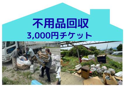 別荘や空き家の不用品回収サービス3000円分　別荘　空き家　倉庫　不用品回収　片づけ　処分　整理　サービス　プレゼント