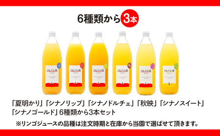  果汁100％ジュースで味わう 信州のリンゴ 大瓶 3本 セット 詰め合わせ 香料無添加 りんごジュース ジュース 信州りんご りんご 林檎 ストレート フルーツジュース 飲み物 ドリンク 長野 長野県 箕輪町