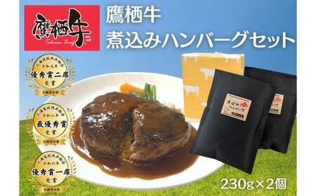 鷹栖牛煮込みハンバーグセット 鷹栖牛 230g×2袋セット 北海道 鷹栖町 新田ファーム 牛肉 冷凍 煮込みハンバーグ 北海道 鷹栖町