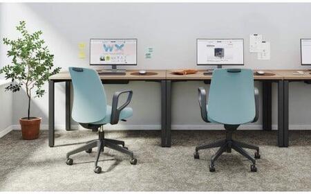 Men1_コクヨチェアー　エルア(ブラック・本体黒)／肘なし／フローリング用（Vキャスター）　／在宅ワーク・テレワークにお勧めの椅子