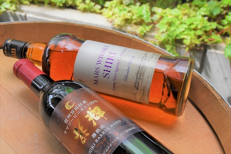 【数量限定】マルスウイスキー　赤ワイン樽フィニッシュウイスキー&山ぶどうワイン「紫輝」樽熟成2020セット