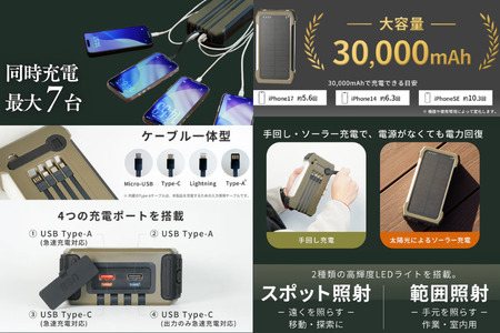 キャンプ アウトドア FUTURE FOX (フューチャー フォックス) ポータブル蓄電池 モバイルバッテリー 30000mAh/【先行予約】4月下旬以降順次発送予定(FF53)