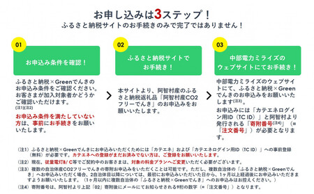阿智村産CO2フリーでんき 10,000 円コース（注：お申込み前に申込条件を必ずご確認ください）