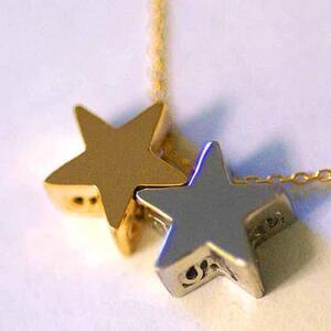 ブランツ  ふたつ星の立体ペンダントK18 プラチナ コンビ｜ペンダント