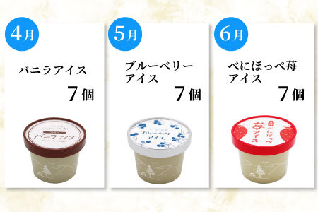 新フレーバー入り！全6回★42個！全種類のアイスが届く定期便☆ 南信州根羽村産アイス が毎月7個届く！ 合計42個 アイスクリーム ソフトクリーム バニラ 西尾 いちご 紅ほっぺ いちご りんご ブルーベリー 抹茶 ミルク 