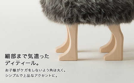 【匠工芸】アニマルスツール ウルフグレーミックスver.2 （Sサイズ）