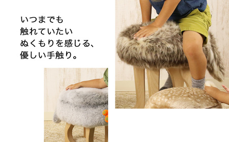 【匠工芸】アニマルスツール ウルフグレーミックスver.2 （Sサイズ）家具 インテリア 可愛い おしゃれ 動物 椅子 イス チェア スツール