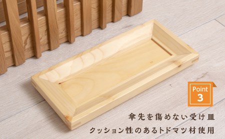 [【受注生産】おもてなし木製傘立て(大)・ナラ材 (ロゴあり) ＜松田工芸＞