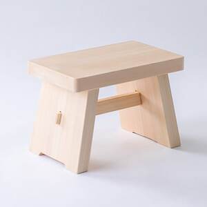 木曽ひのき丸湯桶とひのきのイス【1246394】