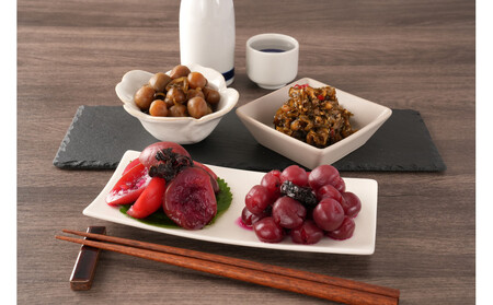 ちくほくのうめ想い 四宝の膳| うめ 甘漬け 大梅 小梅 塩昆布漬け 梅干し きゅうり 佃煮