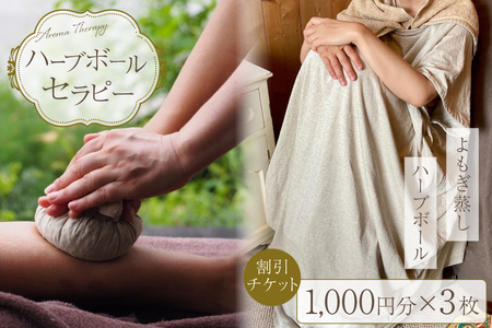 ハーブボール セラピー 割引チケット 3,000円分 [和のか 長野県 池田町 48110809]