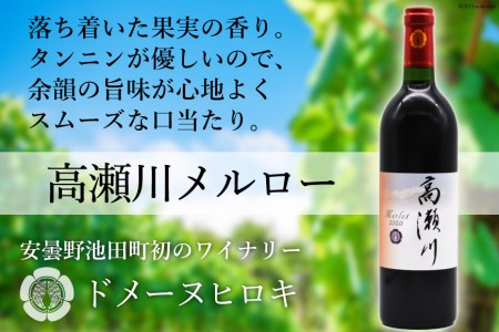 【落ち着いた果実の香り】 赤 ワイン 高瀬川メルロー 750ml×1本 [ヴィニョブル安曇野 DOMAINE HIROKI 長野県 池田町 48110404]