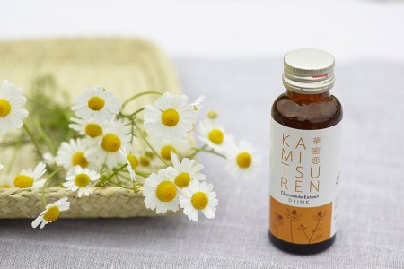 華密恋 国産 カモミールの薬用入浴剤 50mL×3包とハーブドリンク10本