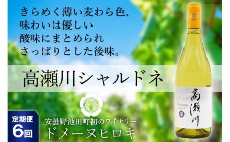 【6回 定期便 】【優しい酸味】白 ワイン 高瀬川シャルドネ 750ml×1本 [ヴィニョブル安曇野 DOMAINE HIROKI 長野県 池田町 48110593]