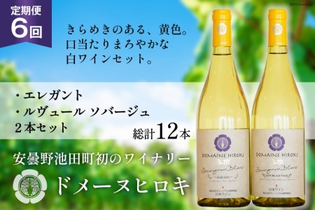 白ワイン セット エレガント & ルヴュールソバージュ 各750ml 計2本 6回 定期便 総計12本 [ヴィニョブル安曇野 長野県 池田町 48110359]