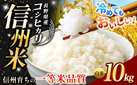 《 信州育ちの一等米品質 》長野県産 こしひかり 白米 約10kg
