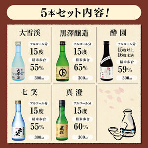 *安曇野松川村 の お米 でできた 日本酒 厳選5本 | 飲み比べ お酒 おさけ 酒 セット 詰め合わせ 飲料 アルコール 地酒 長野県 松川村